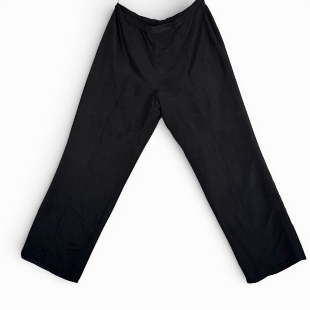 Vintage 1980's Willi Smith 100% Black Silk Stovepipe Pants Sz 12